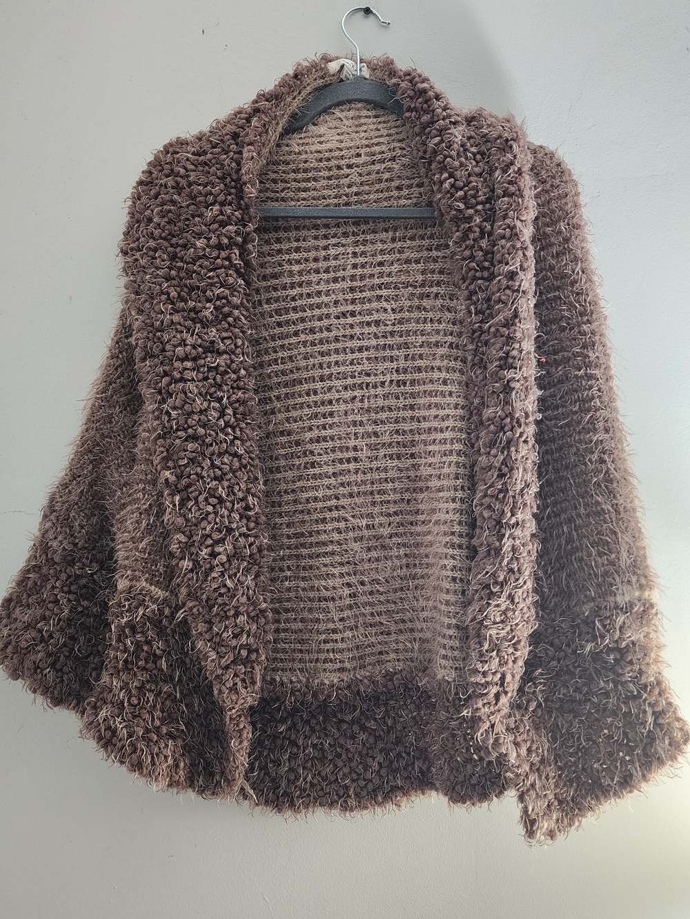 Simply Noelle Brown Plush Open-Front Women’s Cardigan